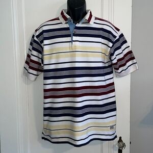 Woods‎ & Gray striped cotton polo shirt